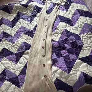 Lulu's Cream Button-Front Maxi Skirt